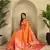 orange Paithani silk blend weaving saree  with contrast blouse