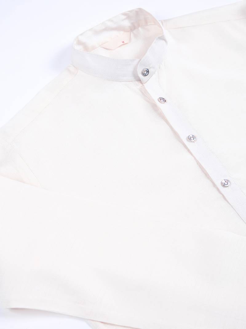 off white viscose silk jacquard embroidered work kurta pyjama with jacket