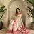 White Banarasi silk blend saree with zari weaving Meenakari design