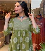  green embroidered silk pant style kurti suit with duppatta