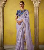 Lavender tissue zari ceremonial saree
