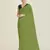 Green georgette embroidered saree with unstitched blouse 