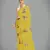 Faux Georgette mustard embroidered saree with unstitched blouse 