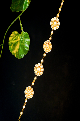 Golden blossom kundan matha patti