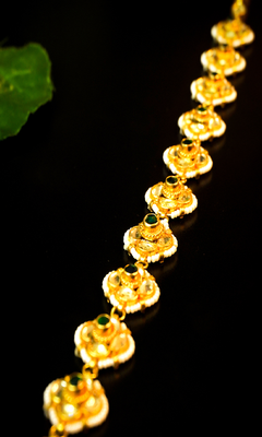 Emerald glow floral matha patti 3