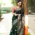Green silk blend saree with blouse
