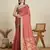 Rust printed cotton silk saree with blouse piece