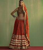 RUST embroidered lehenga