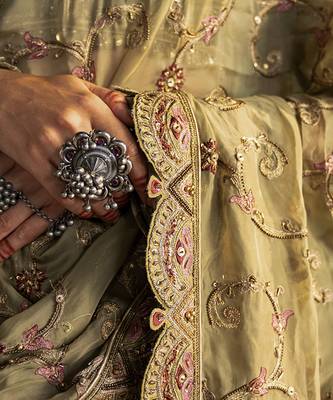 GREEN embroidered lehenga 2