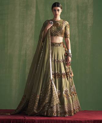 Pista GREEN embroidered lehenga 1