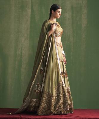 Pista GREEN embroidered lehenga 2