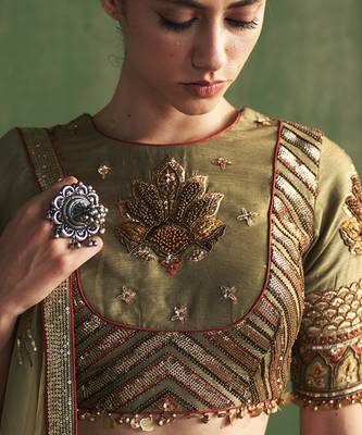 Pista GREEN embroidered lehenga 3