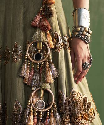 Pista GREEN embroidered lehenga 4