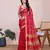 Red woven cotton silk kota saree with blouse piece