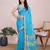 Sky blue woven cotton silk kota saree with blouse piece