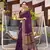 Magenta printed cotton silk saree with blouse piece