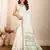 Parrot green printed cotton silk saree with blouse piece