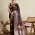 Maroon woven satin saree with blouse piece
