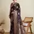 Wine woven satin saree with blouse piece