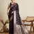 Wine woven satin saree with blouse piece