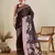Wine woven satin saree with blouse piece