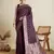 Wine woven satin saree with blouse piece