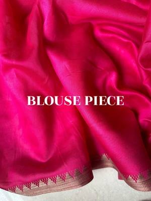 Pink batik work pure chanderi silk maheshwari border saree with blouse piece 5