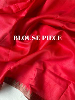 Red batik work pure chanderi silk maheshwari border saree with blouse piece 5