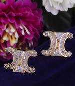 Crystal letter x charm gold plated stud earring for women