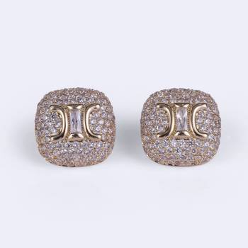 Crystal letter x charm gold plated stud earring for women 2