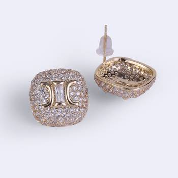 Crystal letter x charm gold plated stud earring for women 3