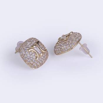 Crystal letter x charm gold plated stud earring for women 4