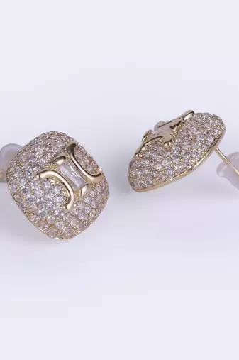Crystal letter x charm gold plated stud earring for women