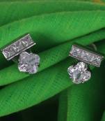 Splendid studded cz silver plated stud earring for women