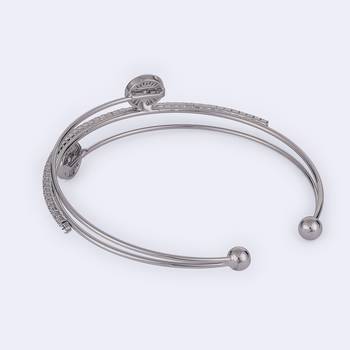 Finely round shape silver plated adjustable bracelet kada for women 4