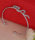 Unique snake design silver plated adjustable bracelet kada for women