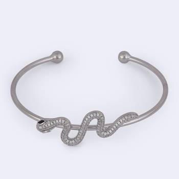 Unique snake design silver plated adjustable bracelet kada for women 2
