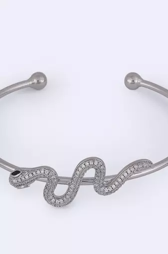 Unique snake design silver plated adjustable bracelet kada for women