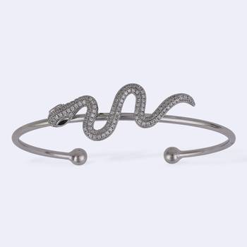 Unique snake design silver plated adjustable bracelet kada for women 4