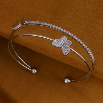 Incredible butterfly silver plated adjustable cuff bracelet kada for women 1