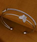 Incredible butterfly silver plated adjustable cuff bracelet kada for women