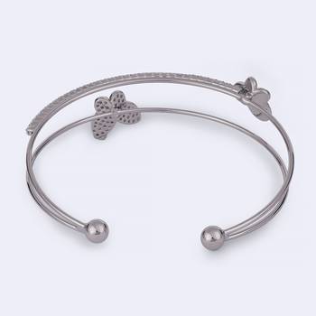 Incredible butterfly silver plated adjustable cuff bracelet kada for women 3