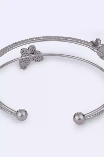 Incredible butterfly silver plated adjustable cuff bracelet kada for women