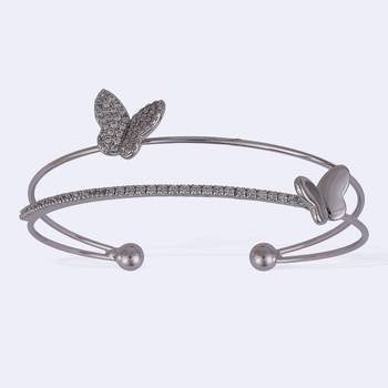 Incredible butterfly silver plated adjustable cuff bracelet kada for women 4