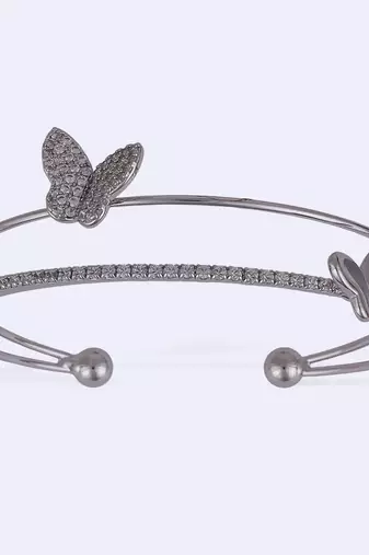 Incredible butterfly silver plated adjustable cuff bracelet kada for women