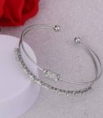 Charm cuff silver plated adjustable bracelet kada for women