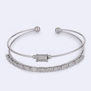 Charm cuff silver plated adjustable bracelet kada for women 2