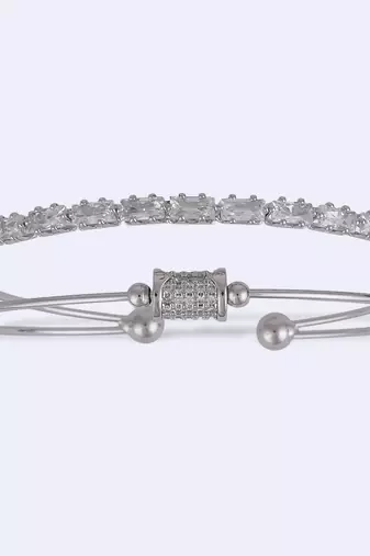 Charm cuff silver plated adjustable bracelet kada for women