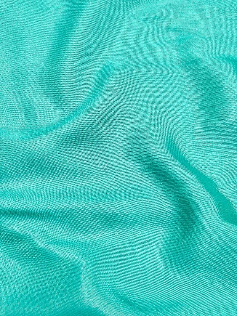 Sea Green Graceful jacquard dress material with handwork & organza lace dupatta