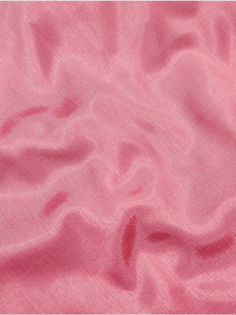 Pink Graceful jacquard dress material with handwork & organza lace dupatta